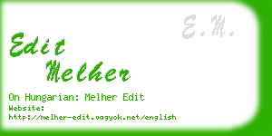 edit melher business card